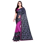 Seduva Women's Lycra Blend Saree with Blouse (Purple, 5-6 Mtrs)