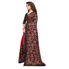 Seduva Women's Lycra Blend Saree with Blouse (Red, 5-6 Mtrs)