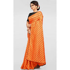Seduva Women's Vichitra Saree with Blouse (Orange, 5-6 Mtrs)