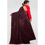 Seduva Women's Vichitra Saree with Blouse (Red, 5-6 Mtrs)