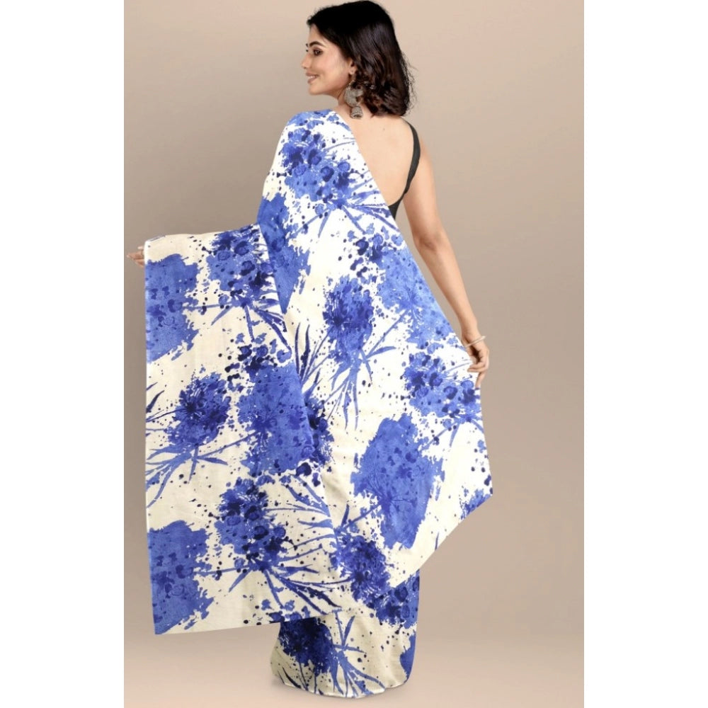 Seduva Women's Joya Silk Saree with Blouse (Blue, 5-6 Mtrs)