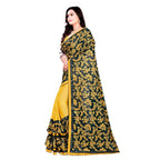 Seduva Women's Lycra Blend Saree with Blouse (Mustard, 5-6 Mtrs)