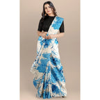 Seduva Women's Joya Silk Saree with Blouse (Sky, 5-6 Mtrs)