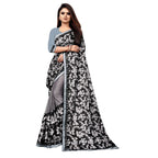 Seduva Women's Lycra Blend Saree with Blouse (Grey, 5-6 Mtrs)