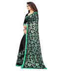 Seduva Women's Lycra Blend Saree with Blouse (Green, 5-6 Mtrs)