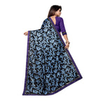 Seduva Women's Lycra Blend Saree with Blouse (Blue, 5-6 Mtrs)