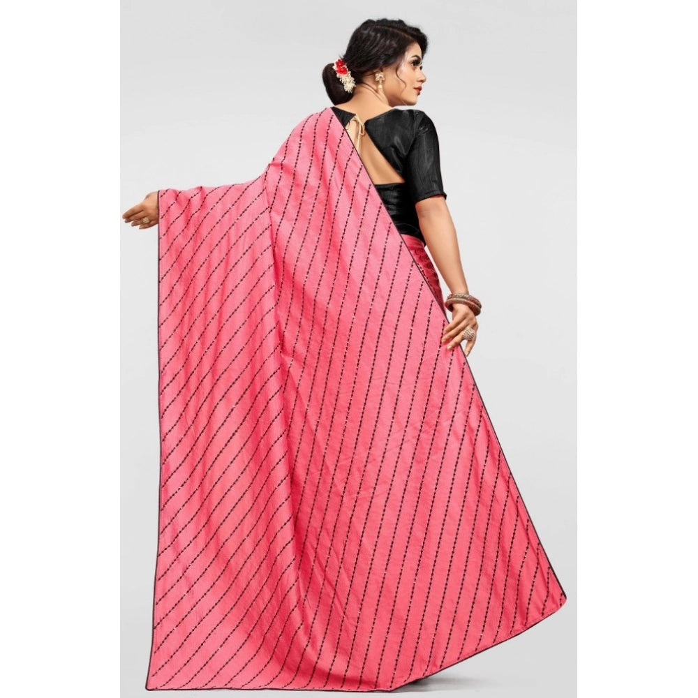 Seduva Women's Vichitra Saree with Blouse (Gajari, 5-6 Mtrs)