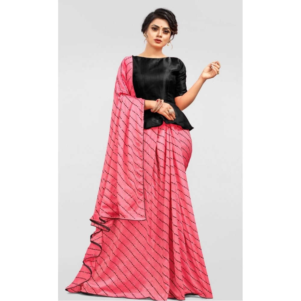 Seduva Women's Vichitra Saree with Blouse (Gajari, 5-6 Mtrs)