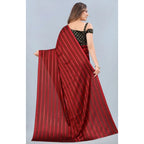Seduva Women's Satin Silk Saree with Blouse (Red, 5-6 Mtrs)