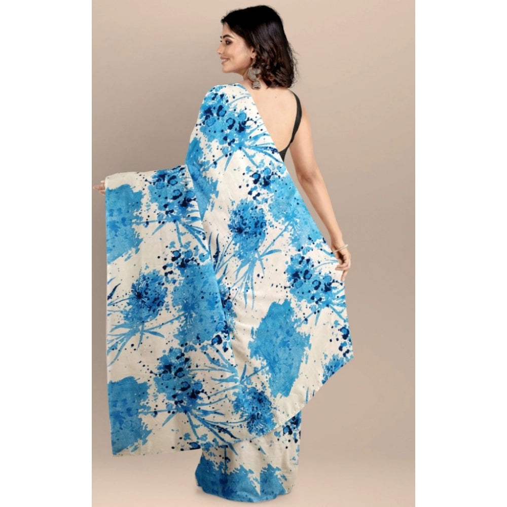 Seduva Women's Joya Silk Saree with Blouse (Sky, 5-6 Mtrs)
