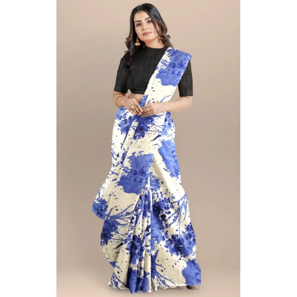 Seduva Women's Joya Silk Saree with Blouse (Blue, 5-6 Mtrs)
