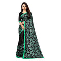 Seduva Women's Lycra Blend Saree with Blouse (Green, 5-6 Mtrs)