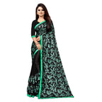 Seduva Women's Lycra Blend Saree with Blouse (Green, 5-6 Mtrs)
