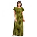 Seduva Women's Cotton Printed Maxi Nighty (Green)