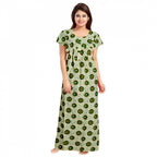 Seduva Women's Cotton Printed Maxi Nighty (Green)
