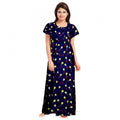 Seduva Women's Cotton Printed Maxi Nighty (Purple)