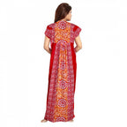 Seduva Women's Cotton Printed Maxi Nighty (Red)