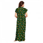 Seduva Women's Cotton Printed Maxi Nighty (Green)