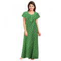 Seduva Women's Cotton Printed Maxi Nighty (Green)