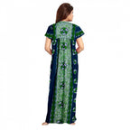 Seduva Women's Cotton Printed Maxi Nighty (Green)