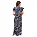 Seduva Women's Cotton Printed Maxi Nighty (Grey)