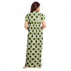 Seduva Women's Cotton Printed Maxi Nighty (Green)