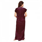 Seduva Women's Cotton Printed Maxi Nighty (Brown)