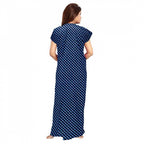 Seduva Women's Cotton Printed Maxi Nighty (Blue)