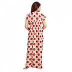 Seduva Women's Cotton Printed Maxi Nighty (Red)