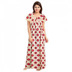 Seduva Women's Cotton Printed Maxi Nighty (Red)