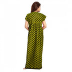 Seduva Women's Cotton Printed Maxi Nighty (Green)