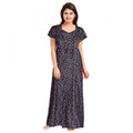 Seduva Women's Cotton Printed Maxi Nighty (Grey)