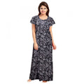 Seduva Women's Cotton Printed Maxi Nighty (Grey)