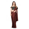 Seduva Women's Satin Silk Saree with Blouse (Orange, 5-6 Mtrs)