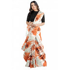Seduva Women's Joya Silk Saree with Blouse (Orange, 5-6 Mtrs)