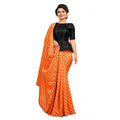 Seduva Women's Vichitra Saree with Blouse (Orange, 5-6 Mtrs)