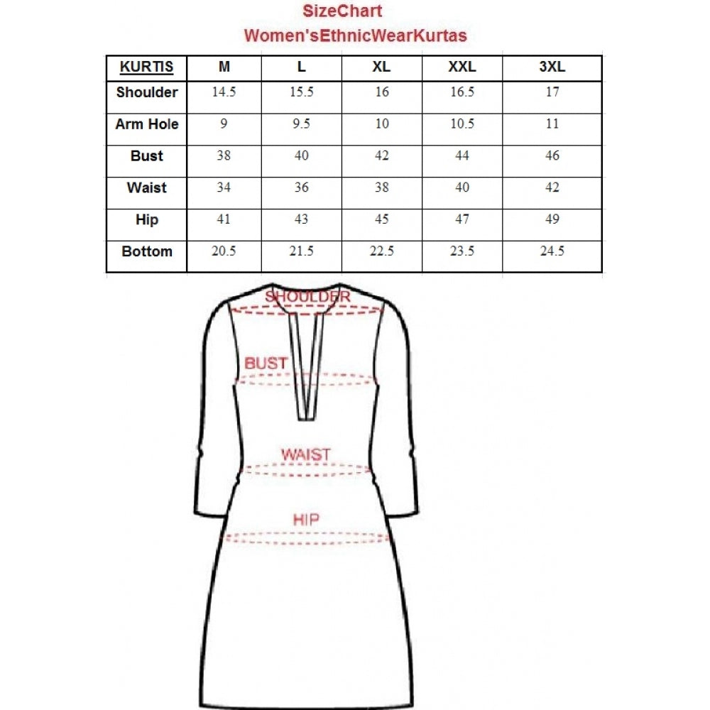 Seduva Women's Cotton Printed Floral Print Kurti (White, Blue, Cotton)