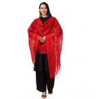 Seduva Women's Cotton Embroidered Dupatta (Red, Length:��2.25 to 2.50 Mtr)