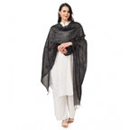 Seduva Women's Cotton Embroidered Dupatta (Black, Length:��2.25 to 2.50 Mtr)