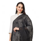 Seduva Women's Cotton Embroidered Dupatta (Black, Length:��2.25 to 2.50 Mtr)