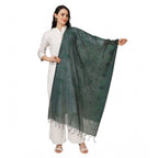 Seduva Women's Cotton Embroidered Dupatta (Green, Length:��2.25 to 2.50 Mtr)