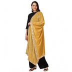 Seduva Women's Velvet Gotta Patti Dupatta (Yellow, Length:��2.25 to 2.50 Mtr)