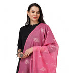Seduva Women's Cotton Embroidered Dupatta (Pink, Length:��2.25 to 2.50 Mtr)