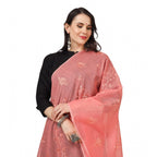 Seduva Women's Cotton Embroidered Dupatta (Peach, Length:��2.25 to 2.50 Mtr)