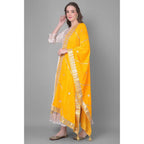 Seduva Women's Velvet Gotta Patti Dupatta (Yellow, Length:��2.25 to 2.50 Mtr)