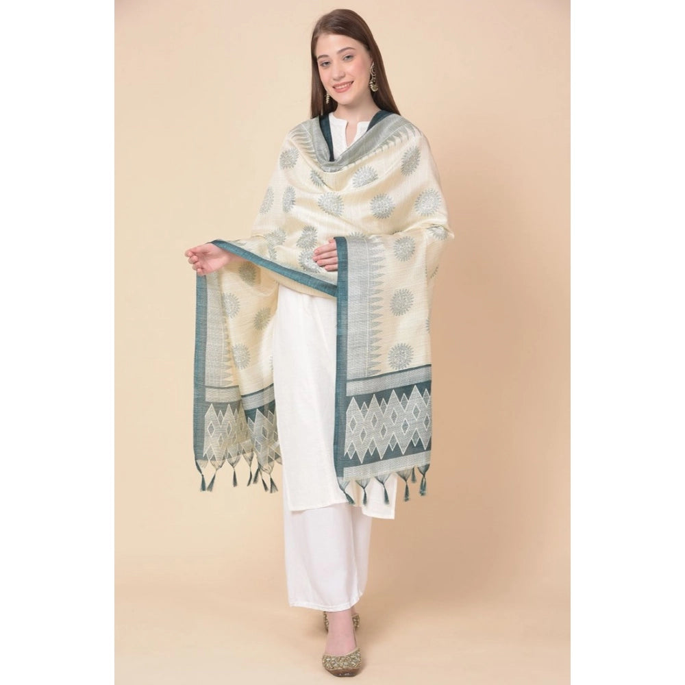 Seduva Women's Art Silk Printed Dupatta (Grey, Length:��2.25 to 2.50 Mtr)