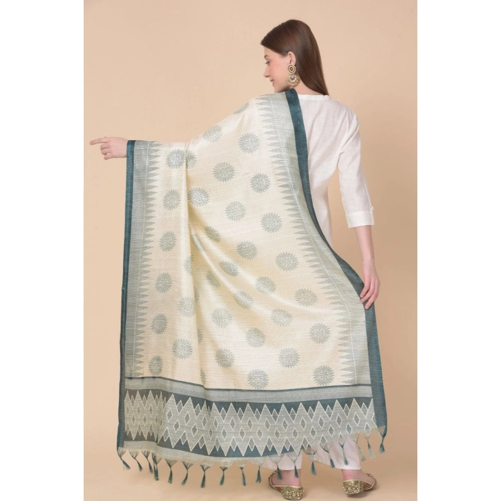 Seduva Women's Art Silk Printed Dupatta (Grey, Length:��2.25 to 2.50 Mtr)