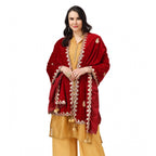 Seduva Women's Velvet Gotta Patti Dupatta (Maroon, Length:��2.25 to 2.50 Mtr)