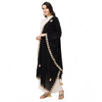 Seduva Women's Velvet Gotta Patti Dupatta (Black, Length:��2.25 to 2.50 Mtr)