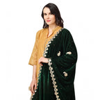 Seduva Women's Velvet Gotta Patti Dupatta (Green, Length:��2.25 to 2.50 Mtr)